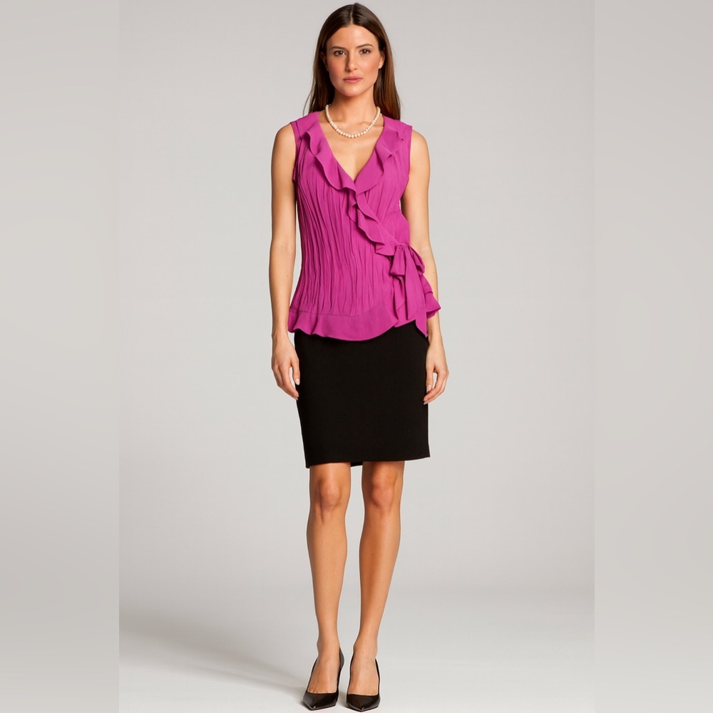 Feminine Pink Ruffle Blouse - Picture 6 of 12